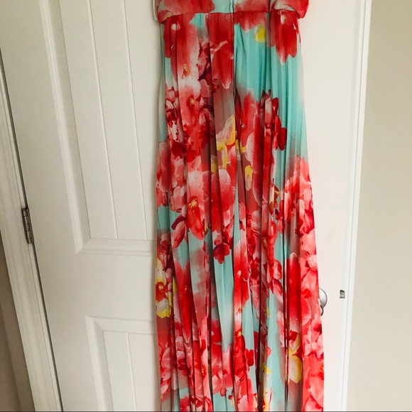 B Darlin Floral-print Chiffon pleated maxi dress - Picture 5 of 6